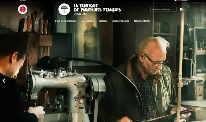 Site e-commerce et communication digitale pour la Fabrique de parapluies François — projet web mené à Poitiers